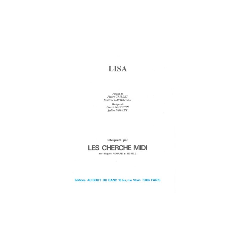 Partition LISA LES CHERCHE MIDI
