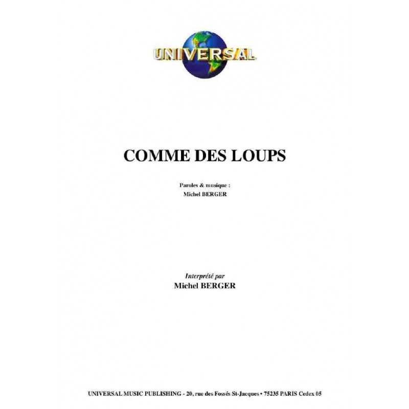 Partition COMME DES LOUPS Michel BERGER