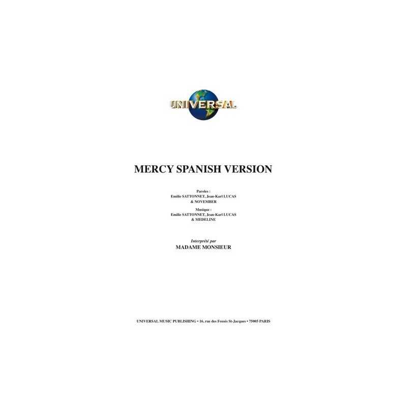 Partition MERCY SPANISH VERSION MADAME MONSIEUR