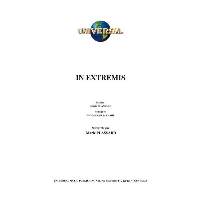 Partition IN EXTREMIS Marie PLASSARD