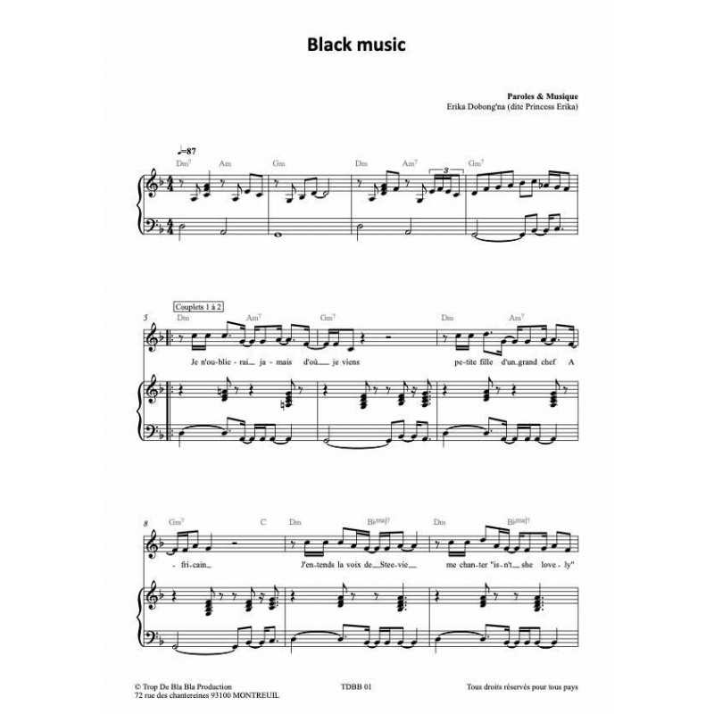 Partition BLACK MUSIC PRINCESS ERIKA