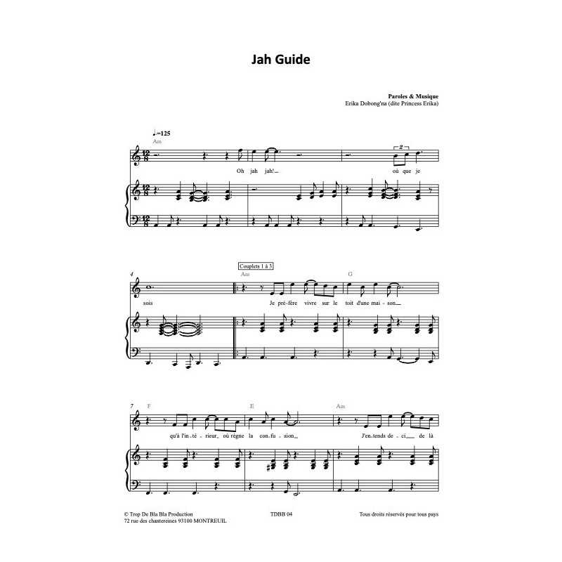 Partition JAH GUIDE PRINCESS ERIKA