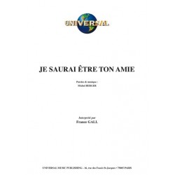 Partition JE SAURAI ÊTRE TON AMIE France Gall