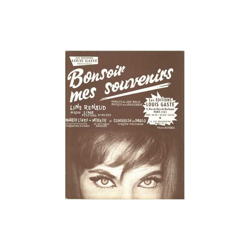 Partition BONSOIR MES SOUVENIRS Line RENAUD