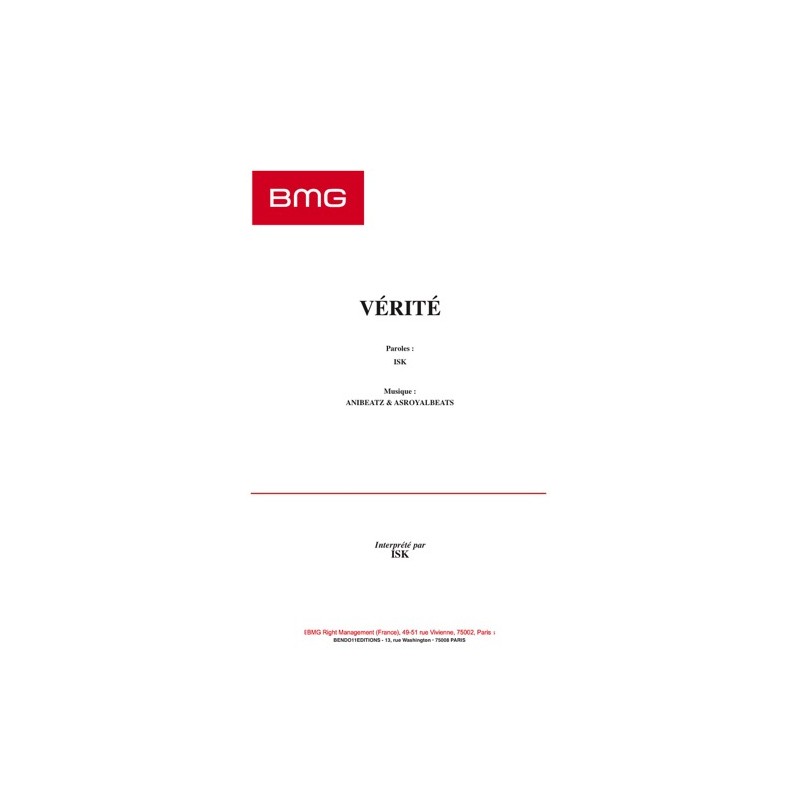 Partition VERITE ISK