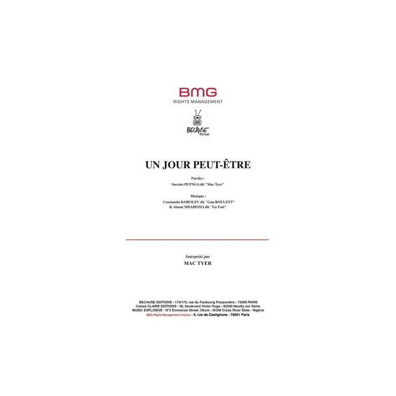 Partition UN JOUR PEUT-ÊTRE