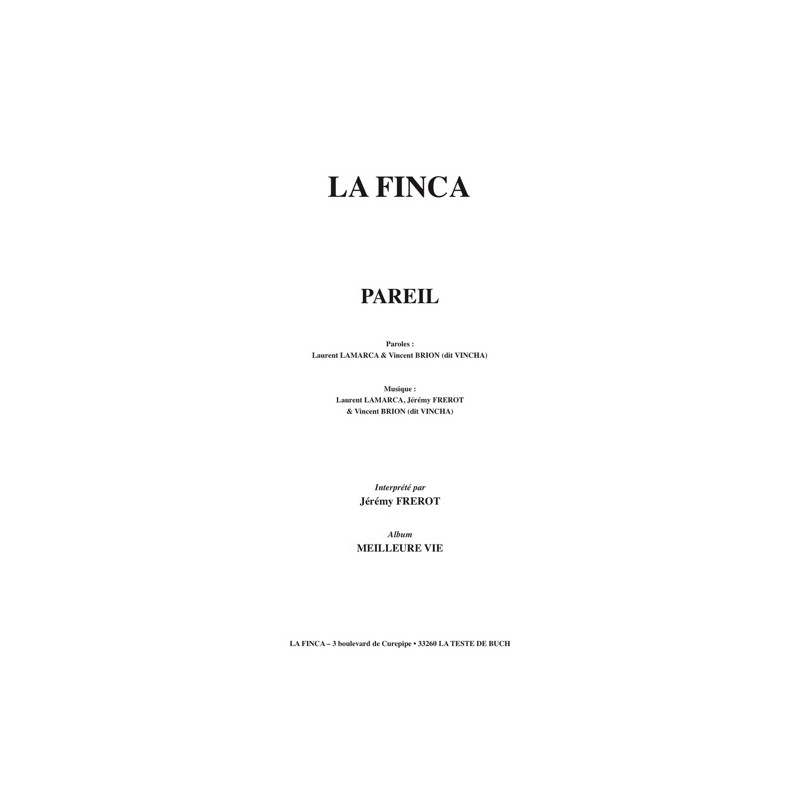 Partition PAREIL Jérémy FREROT