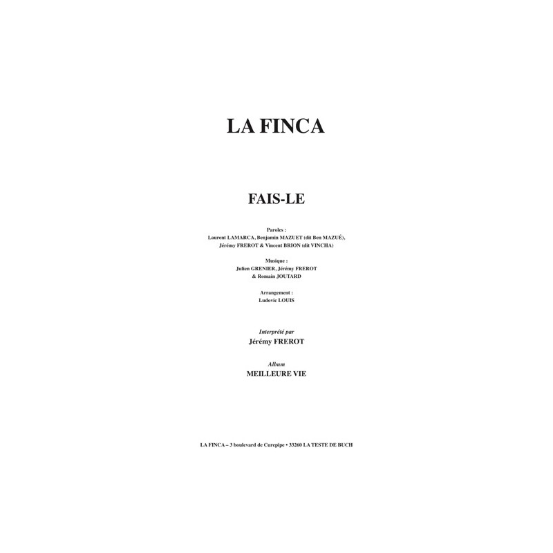 Sheet music FAIS-LE Jérémy FREROT