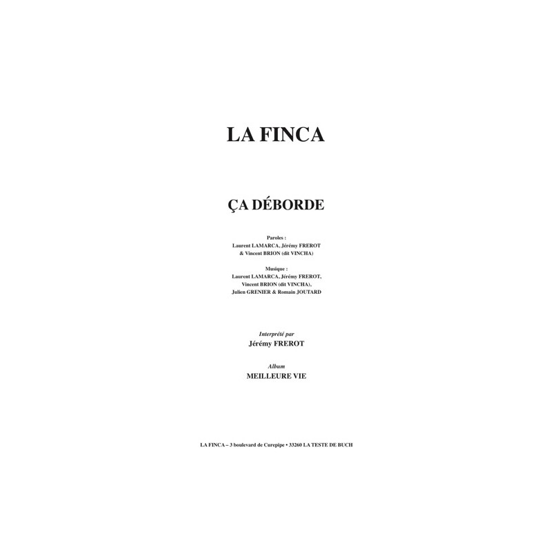 Sheet music ÇA DÉBORDE Jérémy FREROT