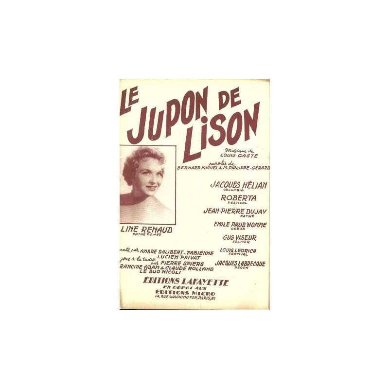 Partition LE JUPON DE LISON (Melodie-Lyrics) Line RENAUD