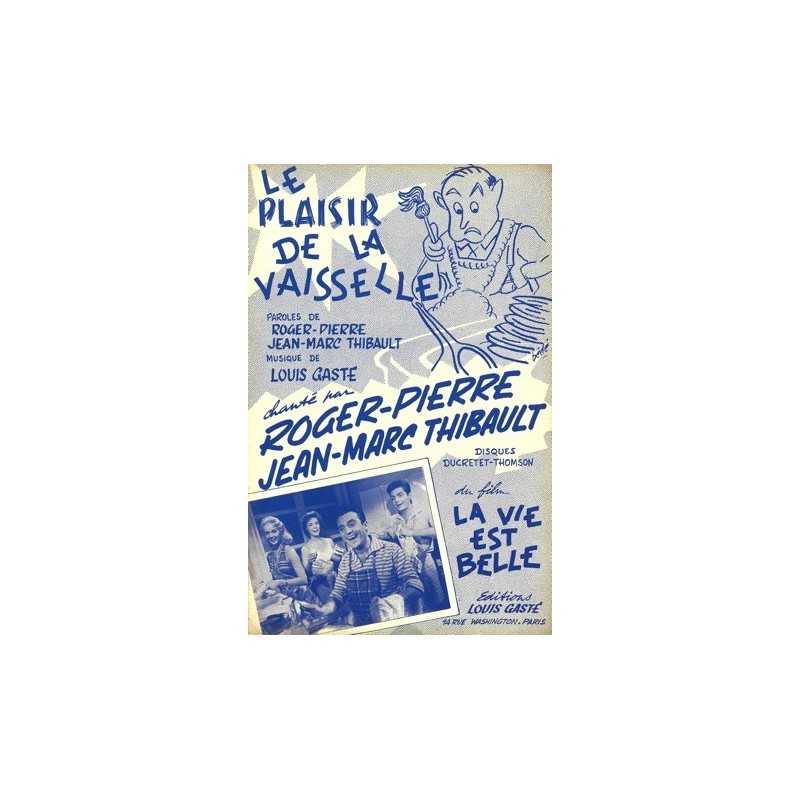 Partition LE PLAISIR DE LA VAISSELLE (Melodie-Lyrics) Roger PIERRE & Jean-Marc THIBAULT