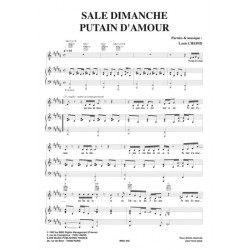 Sheet music SALE DIMANCHE PUTAIN D'AMOUR Louis Chedid