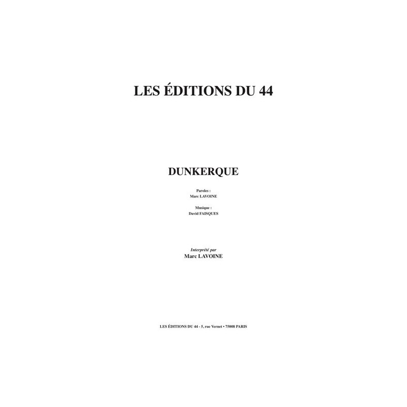 Partition DUNKERQUE Marc LAVOINE