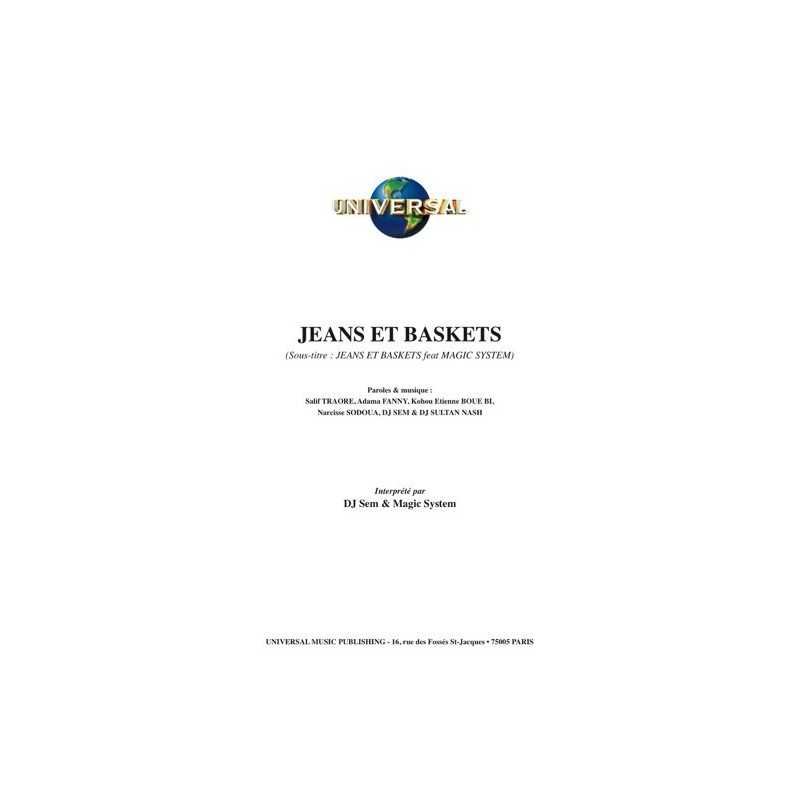 Partition JEANS ET BASKETS DJ SEM