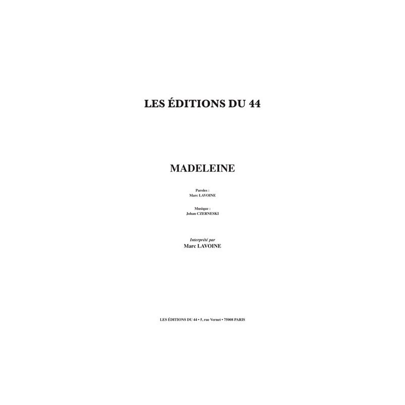 Partition MADELEINE Marc LAVOINE