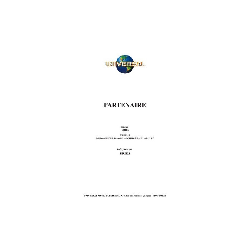Partition PARTENAIRE DRIKS