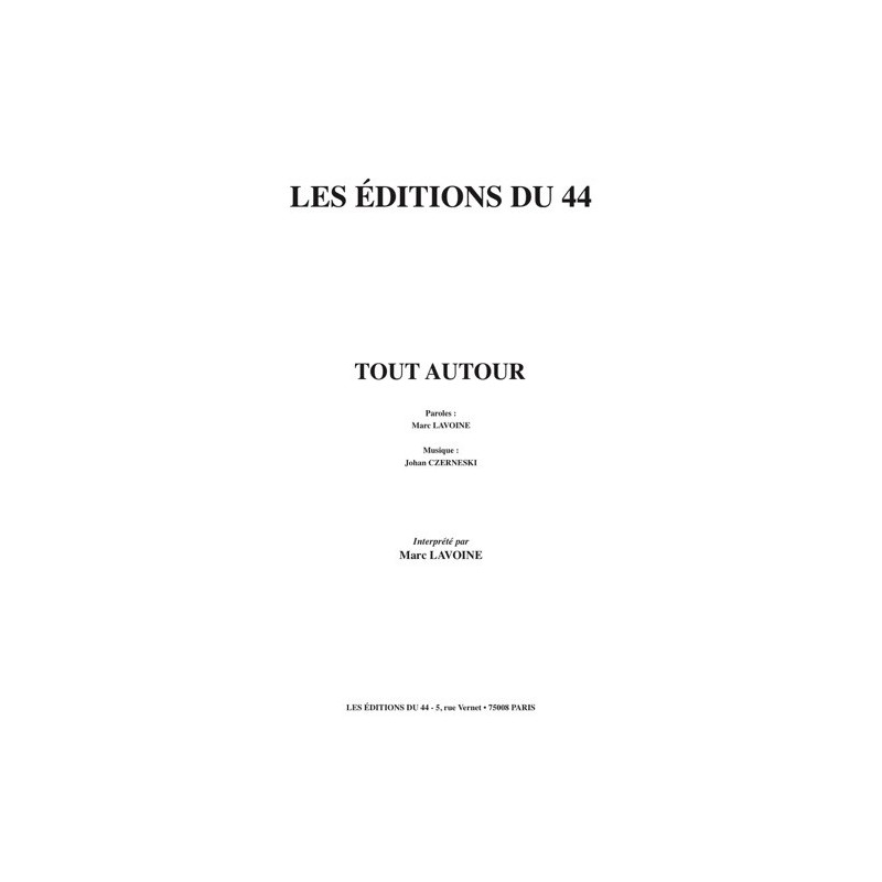 Partition TOUT AUTOUR Marc LAVOINE