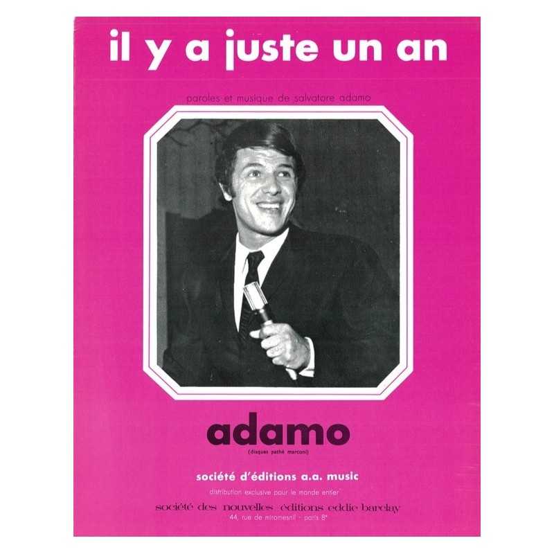 Partition IL Y A JUSTE UN AN Salvatore ADAMO