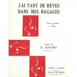 Partition J'AI TANT DE RÊVES DANS MES BAGAGES Salvatore ADAMO