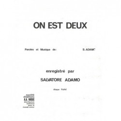 Partition ON EST DEUX Salvatore ADAMO