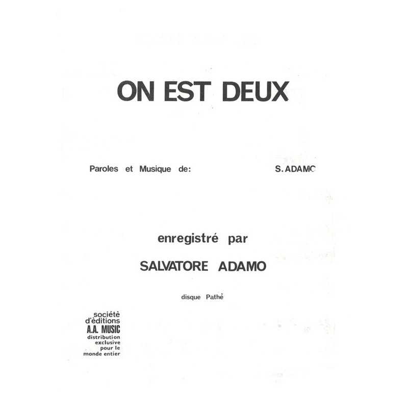 Partition ON EST DEUX Salvatore ADAMO