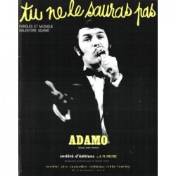 Partition TU NE LE SAURAS PAS Salvatore ADAMO