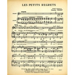 Partition LES PETITS REGRETS Charles TRENET