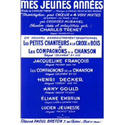 Partition MES JEUNES ANNÉES (CHŒUR À 4 VOIX) Charles TRENET