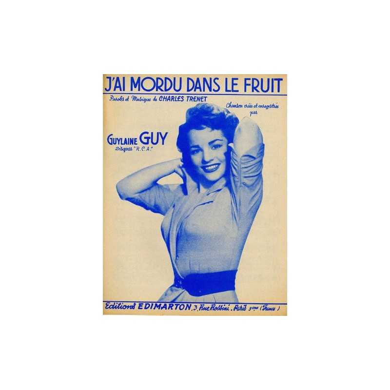Partition J'AI MORDU DANS LE FRUIT Charles TRENET