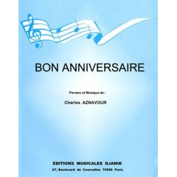 Partition BON ANNIVERSAIRE Charles AZNAVOUR
