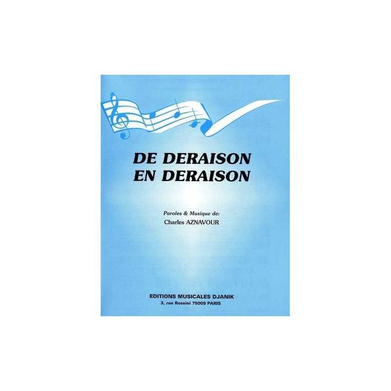 Partition DE DERAISON EN DERAISON Charles AZNAVOUR