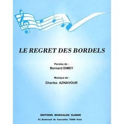 Partition LE REGRET DES BORDELS Charles AZNAVOUR