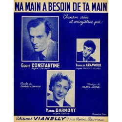 Partition MA MAIN À BESOIN DE TA MAIN Charles AZNAVOUR