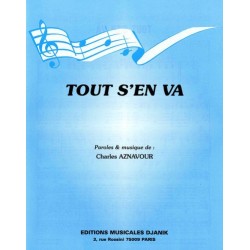 Partition TOUT S'EN VA Charles AZNAVOUR