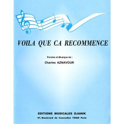 Partition VOILA QUE ÇA RECOMMENCE Charles AZNAVOUR