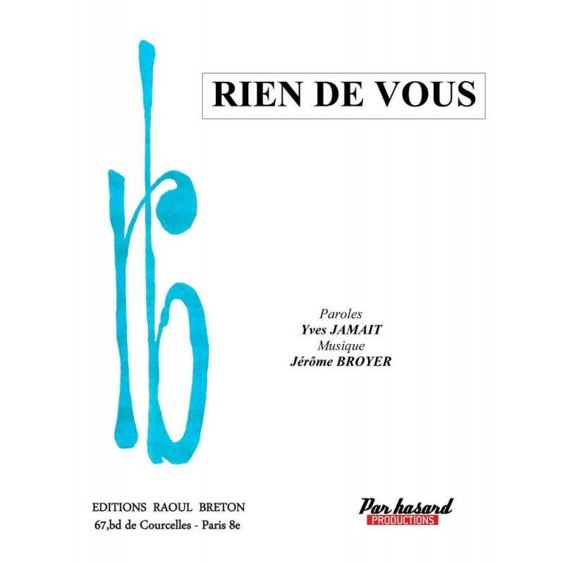 Partition RIEN DE VOUS Yves JAMAIT