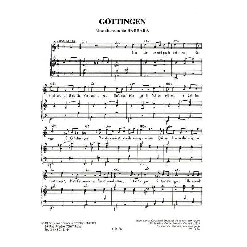 Partition GOTTINGEN BARBARA PDF