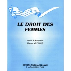 Partition LE DROIT DES FEMMES Charles AZNAVOUR