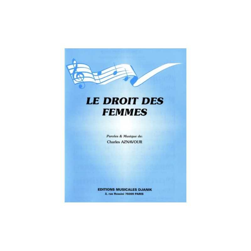 Partition LE DROIT DES FEMMES Charles AZNAVOUR
