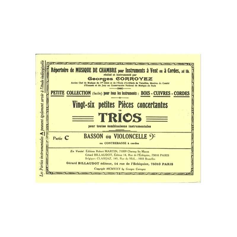 26 PETITES PIECES CONCERTANTES EN TRIOS PART C BASSON