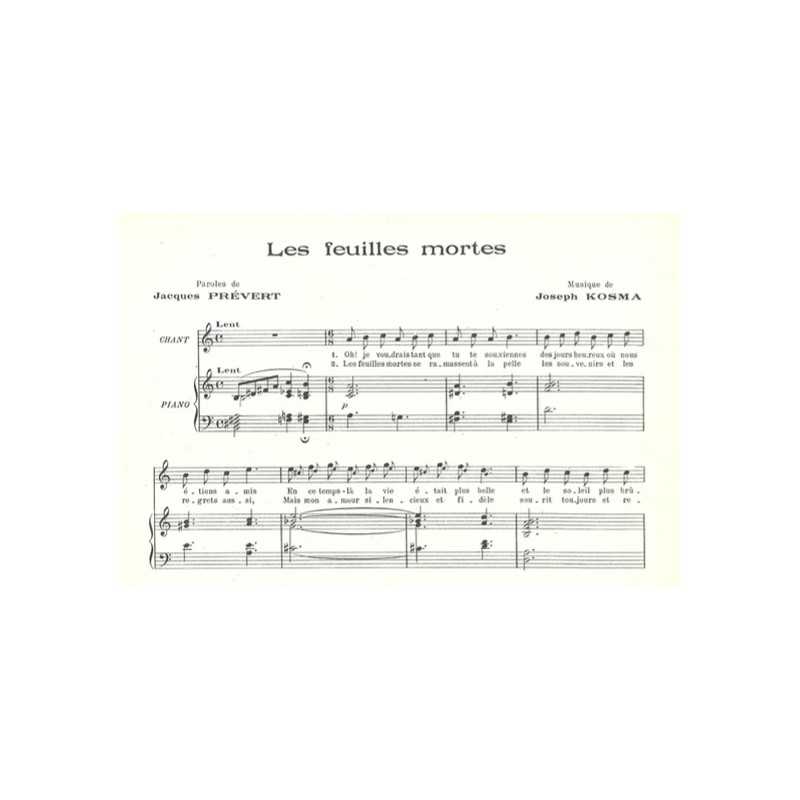 Partition LES FEUILLES MORTES (LA MINEUR) Yves Montand