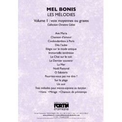 MEL BONIS - LES MÉLODIES VOLUME 1
