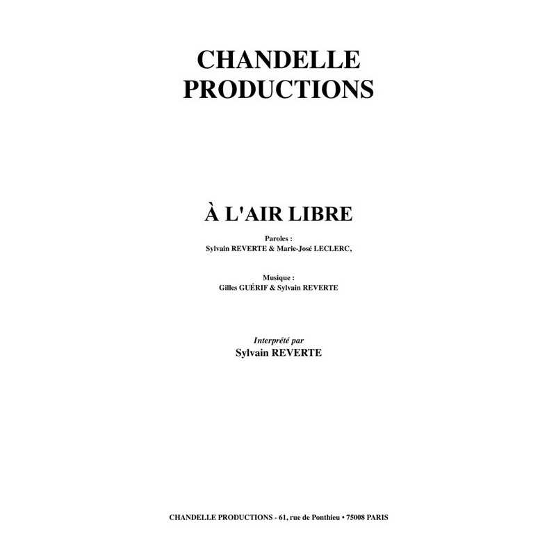 sheet music À L'AIR LIBRE Sylvain REVERTE