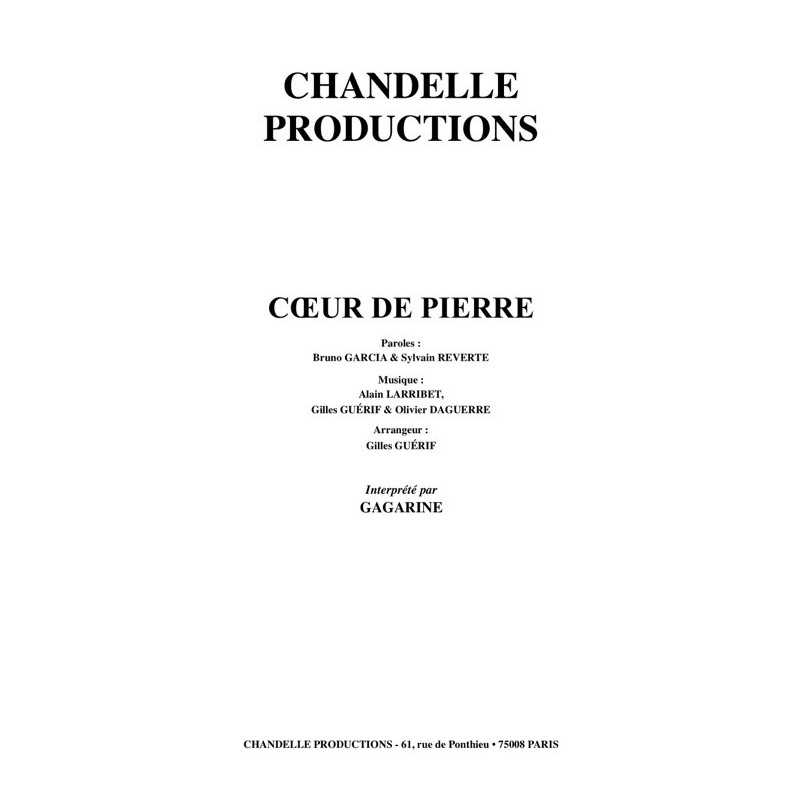 sheet music CŒUR DE PIERRE GAGARINE