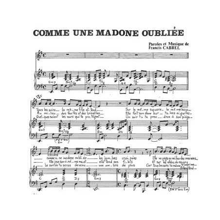 COMME UNE MADONE OUBLIÉE