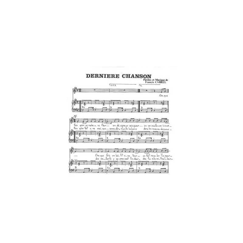 Partition DERNIÈRE CHANSON Francis CABREL