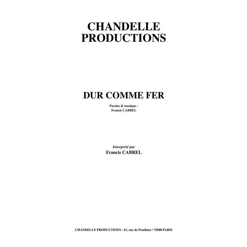 Partition DUR COMME FER Francis CABREL