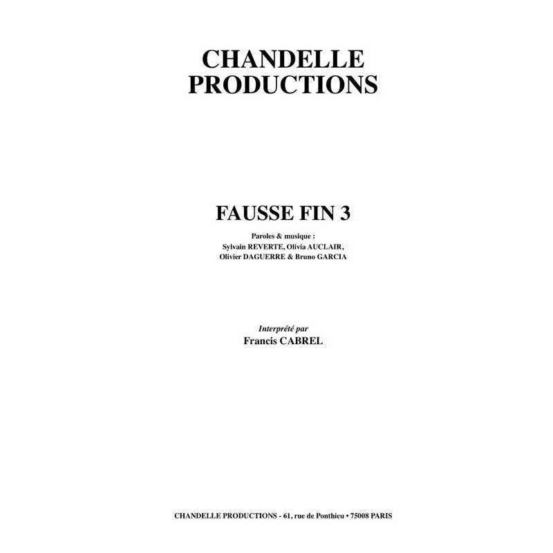 sheet music FAUSSE FIN 3 Francis CABREL