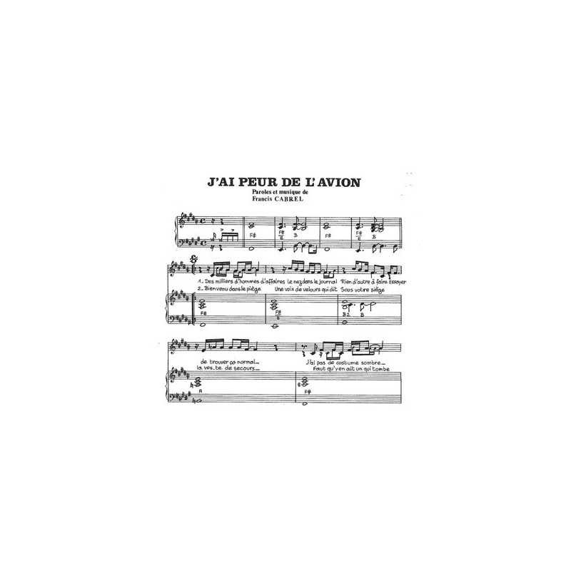Partition J'AI PEUR DE L'AVION Francis CABREL