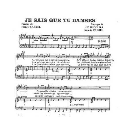 JE SAIS QUE TU DANSES